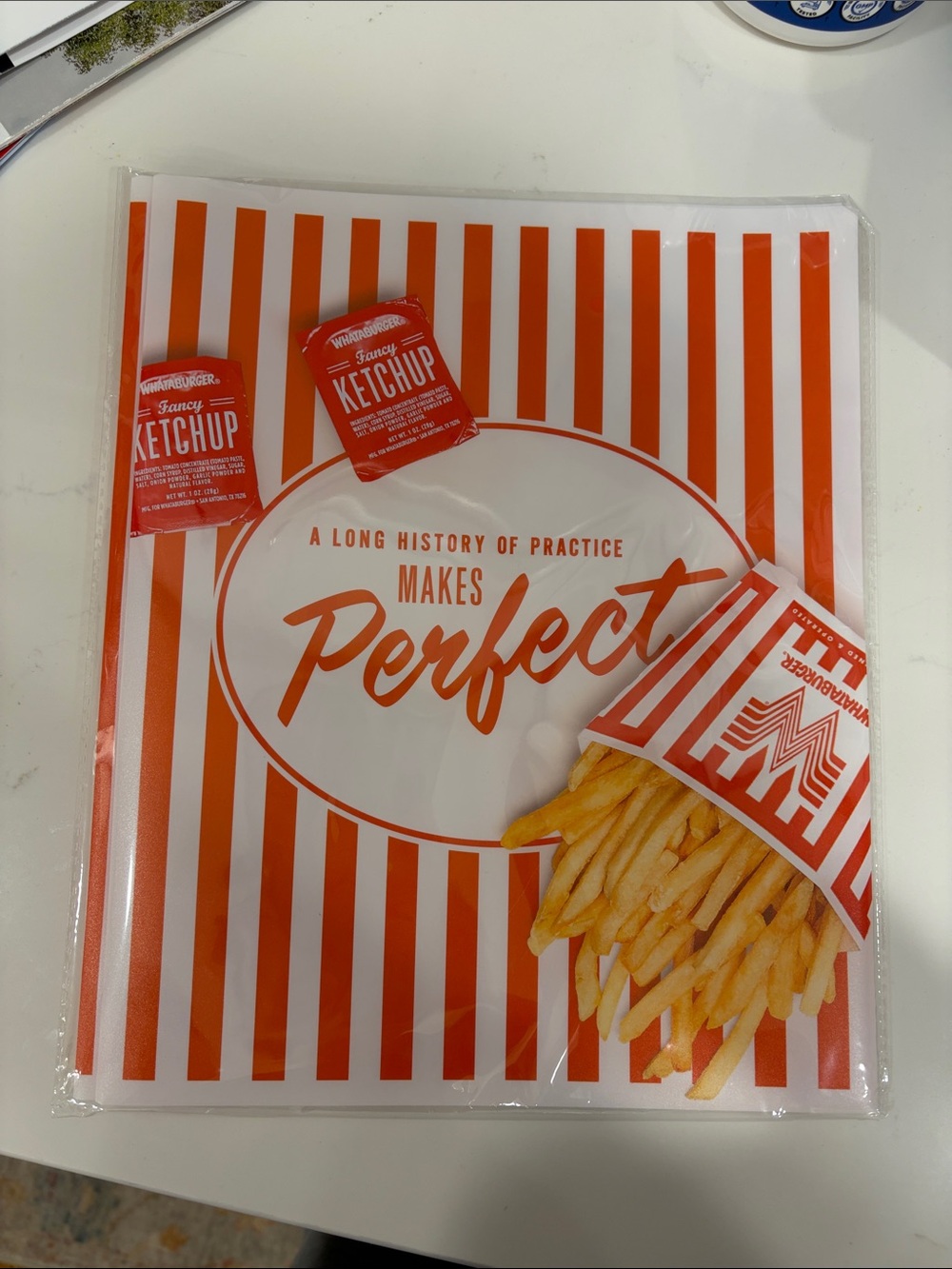 Striped Orange Retro Fries whataburger ketchup folder